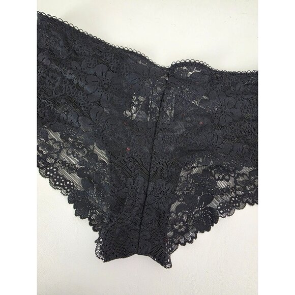 NWT Victoria's Secret Pink Cheeky Black Lace Cherry Print Womens Panties Small - Picture 10 of 11